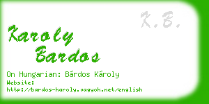 karoly bardos business card