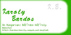 karoly bardos business card